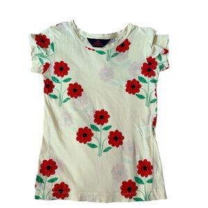 The Animals Observatory Red poppy Print Tee (Size 6Y)